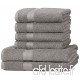 AmazonBasics Lot de 2 draps de bain et 4 serviettes de bain résistants à la décoloration Gris - B00Q4TJQAQ
